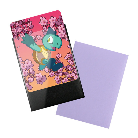 Reef Sleeves Dual Matte TCG sleeves in lilac with black interior and clear front for standard trading card game cards