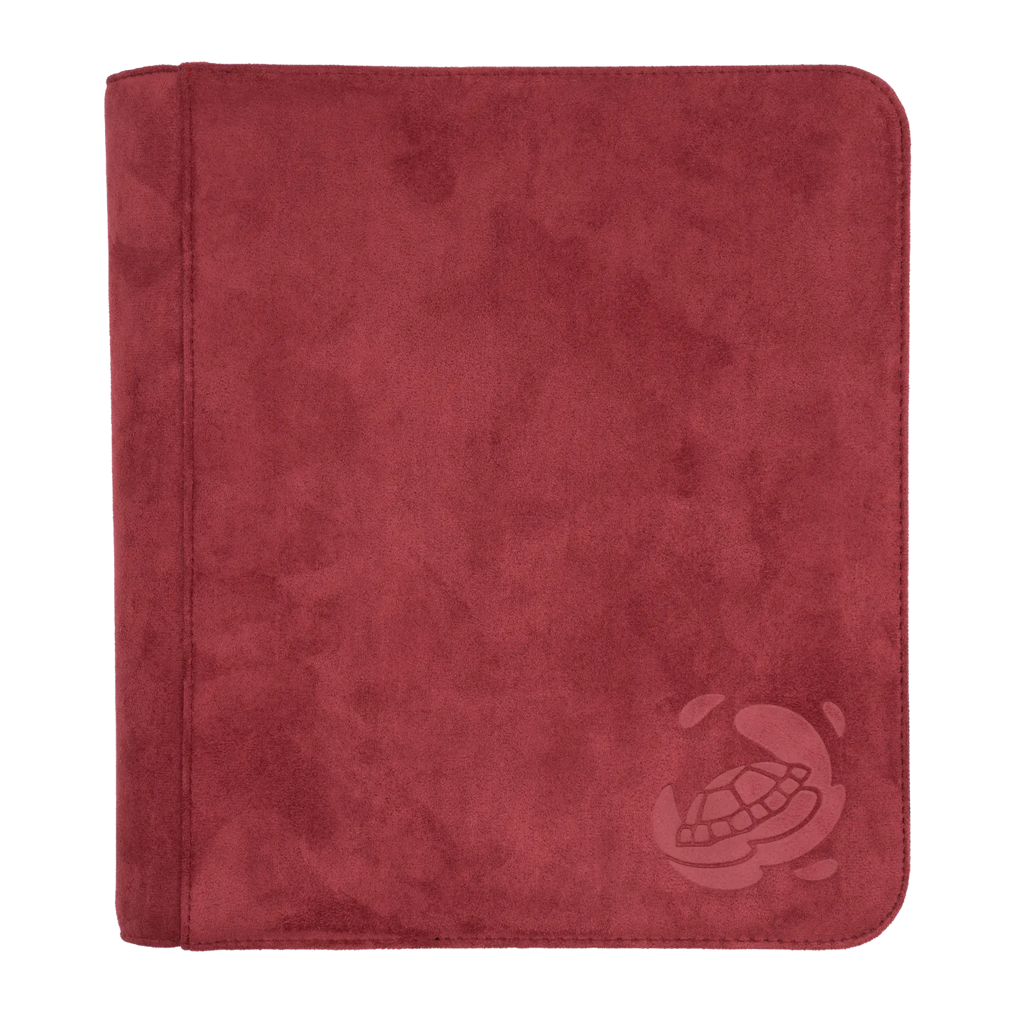 wine red soft resiplush toplaoder zip-up album binder with 8 sideloading pockets per page, 2x2 layout, 20 double-sided, black pages and secure zipper for 160 toploaders for standard and japanese size tcg trading cards