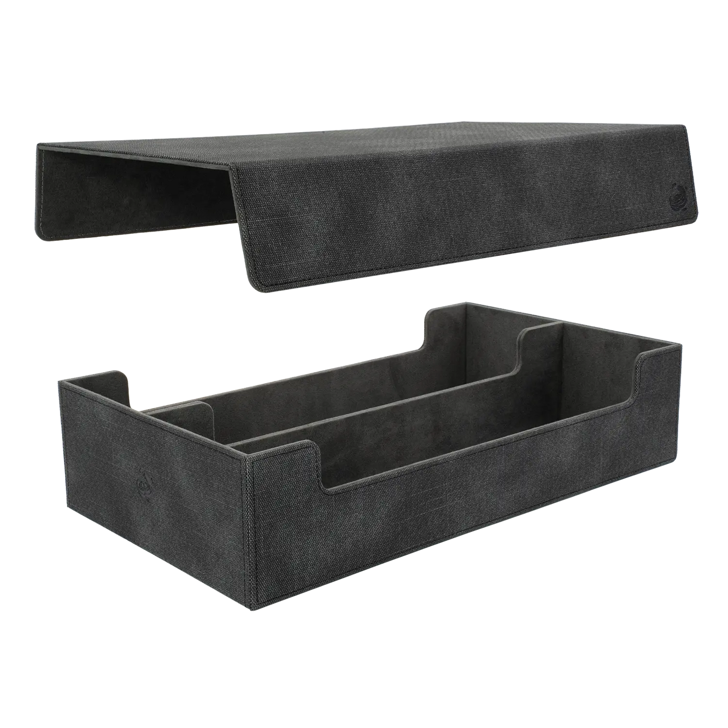 CaraTex BoxBay 1000 black TCG storage box with detachable magnetic lid and internal compartments for trading card game cards and decks