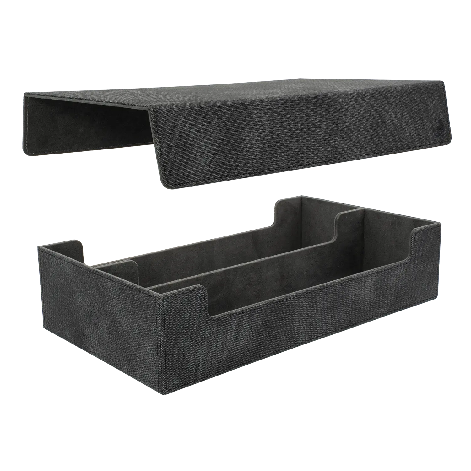 CaraTex BoxBay 1000 black TCG storage box with detachable magnetic lid and internal compartments for trading card game cards and decks