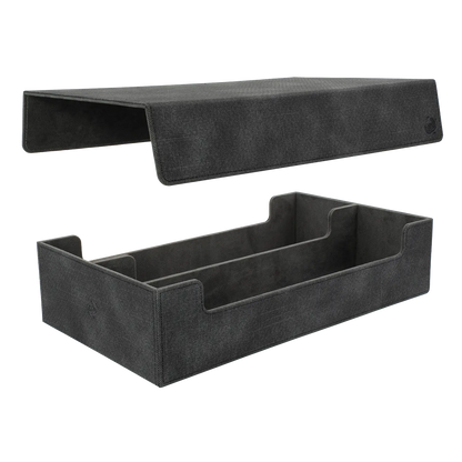 CaraTex BoxBay 1000 black TCG storage box with detachable magnetic lid and internal compartments for trading card game cards and decks