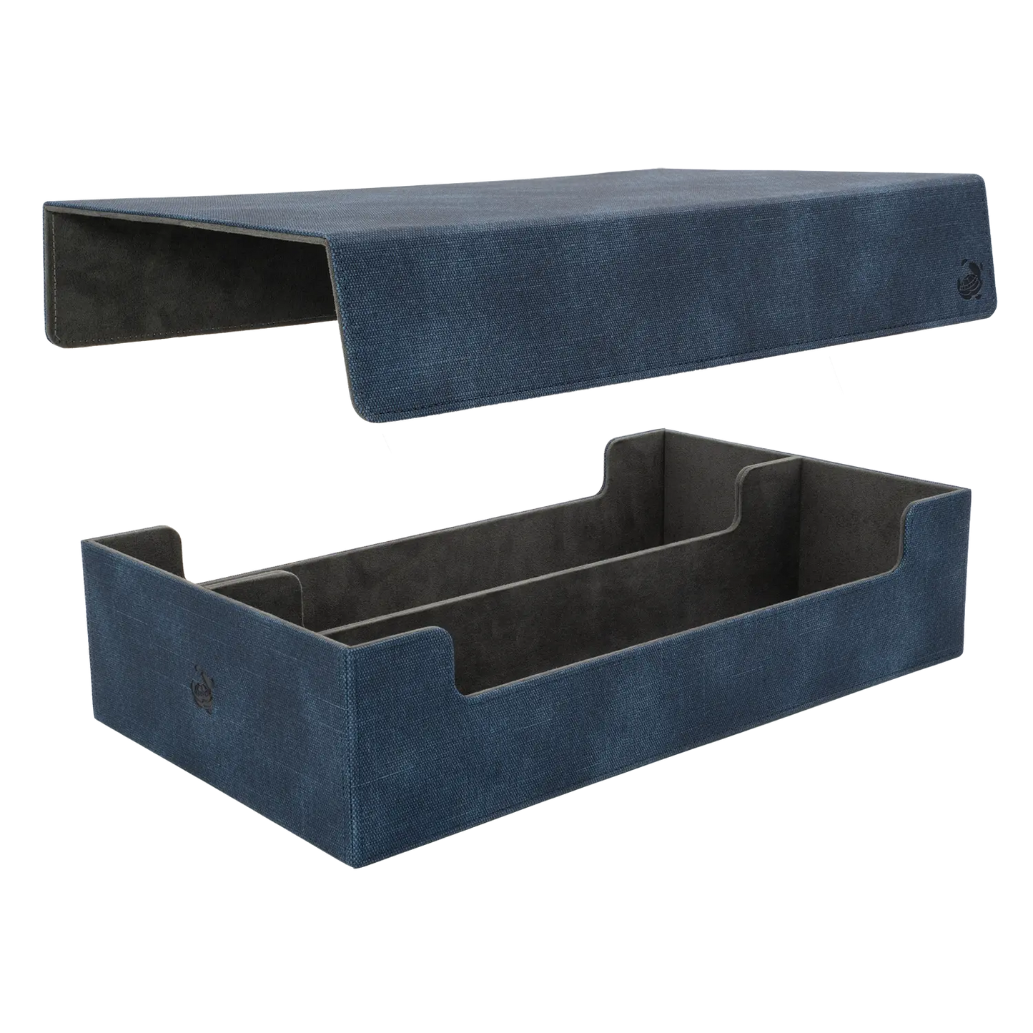 CaraTex BoxBay 1000 night blue TCG storage box with detachable magnetic lid and internal compartments for trading card game cards and decks