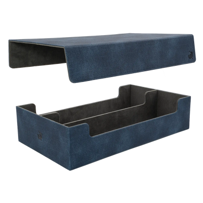 CaraTex BoxBay 1000 night blue TCG storage box with detachable magnetic lid and internal compartments for trading card game cards and decks