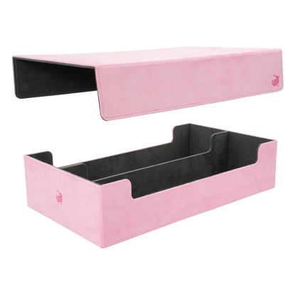 CaraTex BoxBay 1000 Pink TCG storage box with detachable magnetic lid and internal compartments for trading card game cards and decks