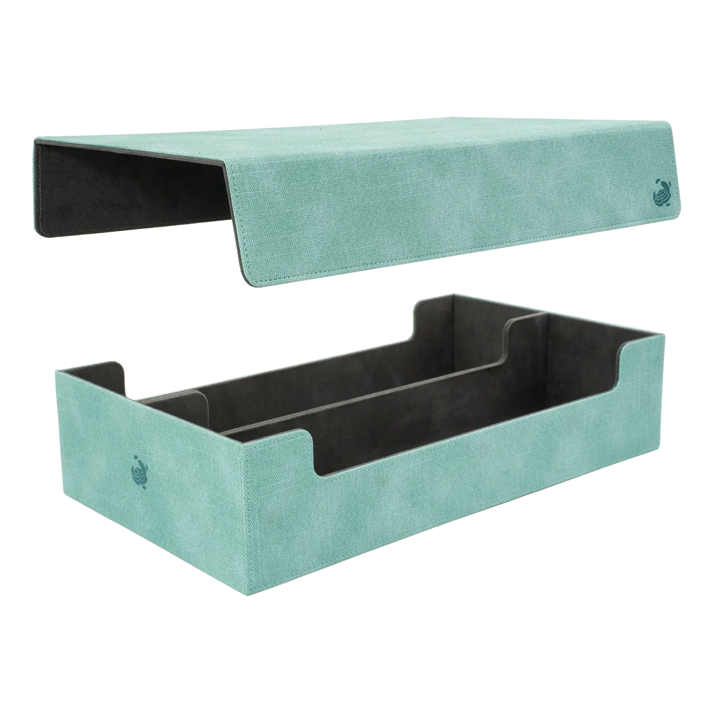 CaraTex BoxBay 1000 turquoise TCG storage box with detachable magnetic lid and internal compartments for trading card game cards and decks