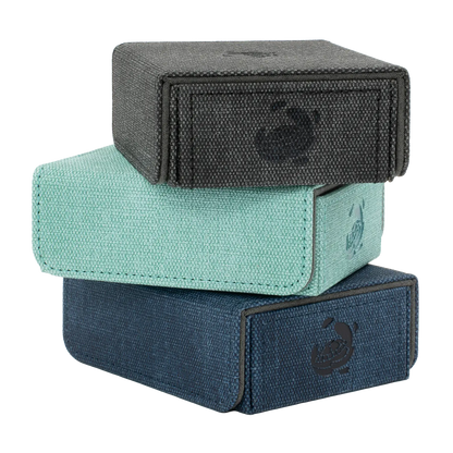 CaraTex TokenCove grey, mint and navy dice and token box for trading card game counters and sleeved cards