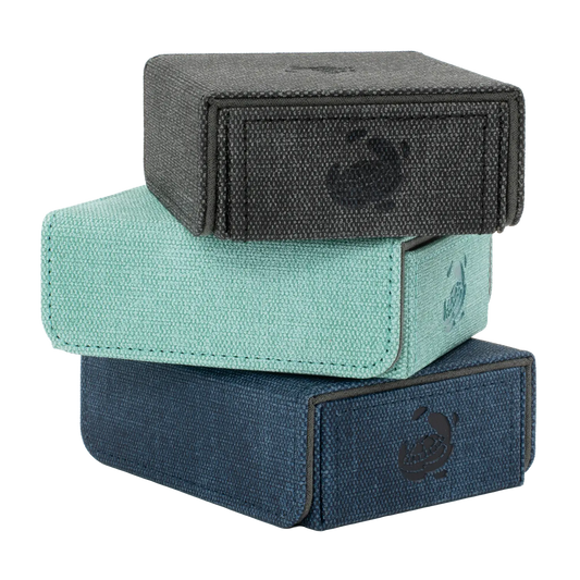 CaraTex TokenCove grey, mint and navy dice and token box for trading card game counters and sleeved cards