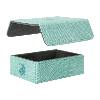Caratex TokenCove turquoise dice and token box with detachable magnetic lid that can be fixed magnetically to the bottom