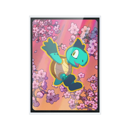 front of clear and matte textured outer sleeves for standard size tcg trading cards filled with single card