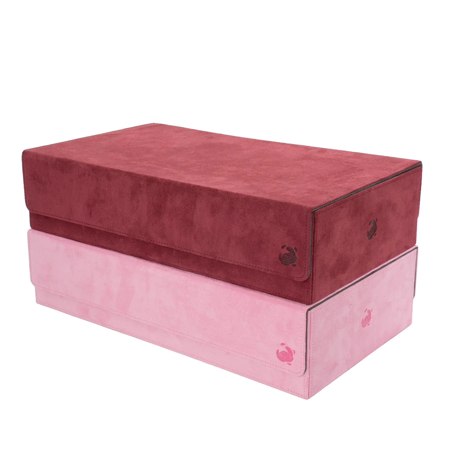 Resiplush BoxBay 1000+ pink and burgundy TCG storage box for trading card game decks and accessories