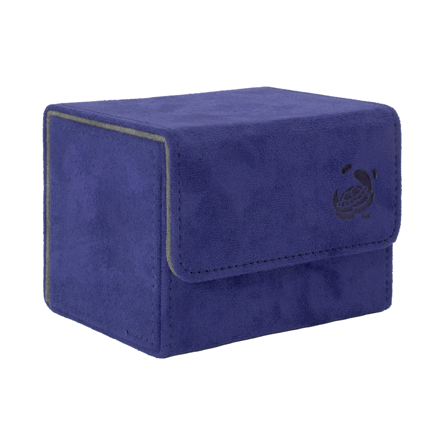 closed indigo soft resiplush cardcove 100+ deck box with magnetic cover and extra-wide interior for outer sleeves that fits up to 100 double-sleeved or 120 single-sleeved standard or japanese size tcg trading cards