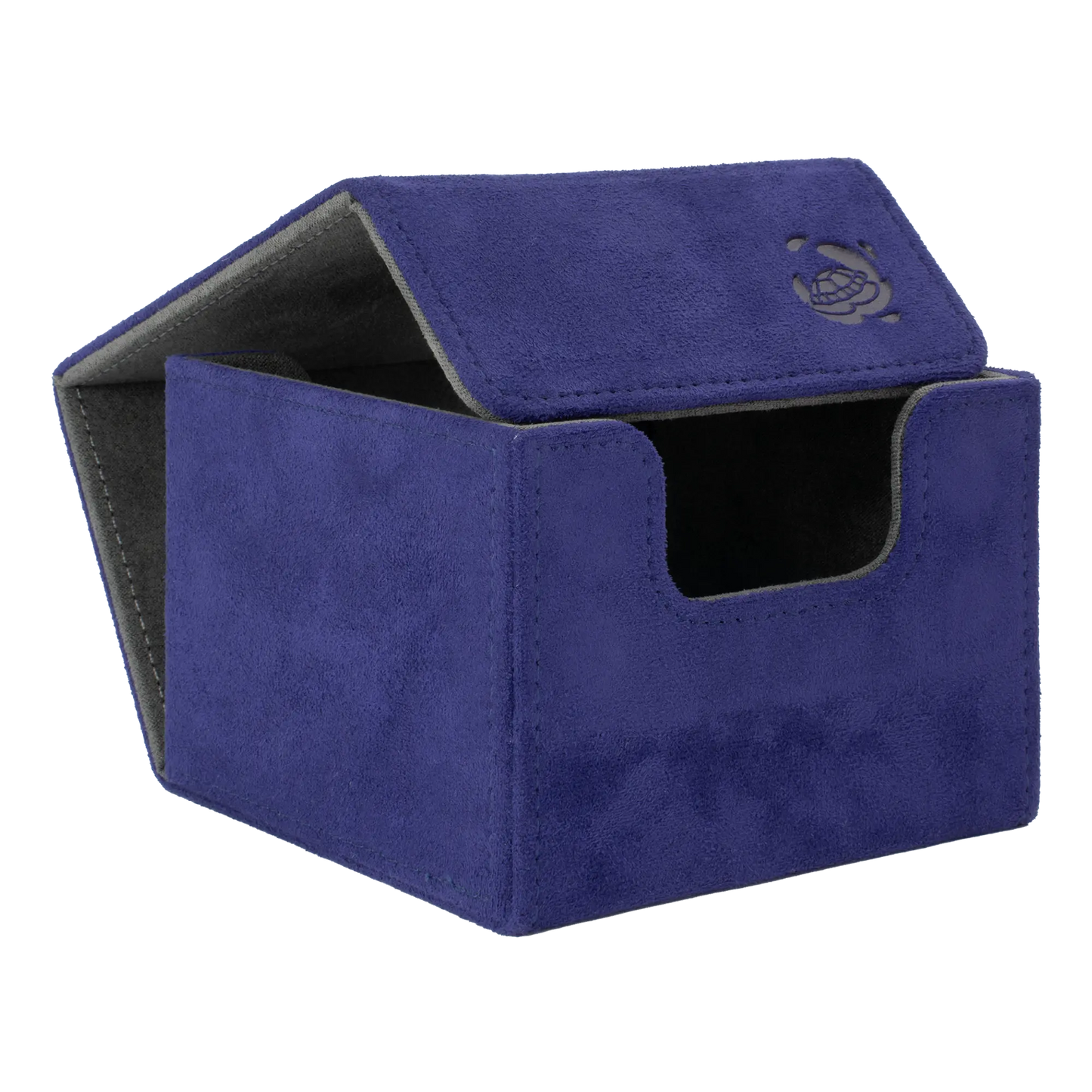 open indigo soft resiplush cardcove 133+ deck box with magnetic cover and extra-wide interior for outer sleeves that fits up to 133 double-sleeved or 160 single-sleeved standard or japanese size tcg trading cards