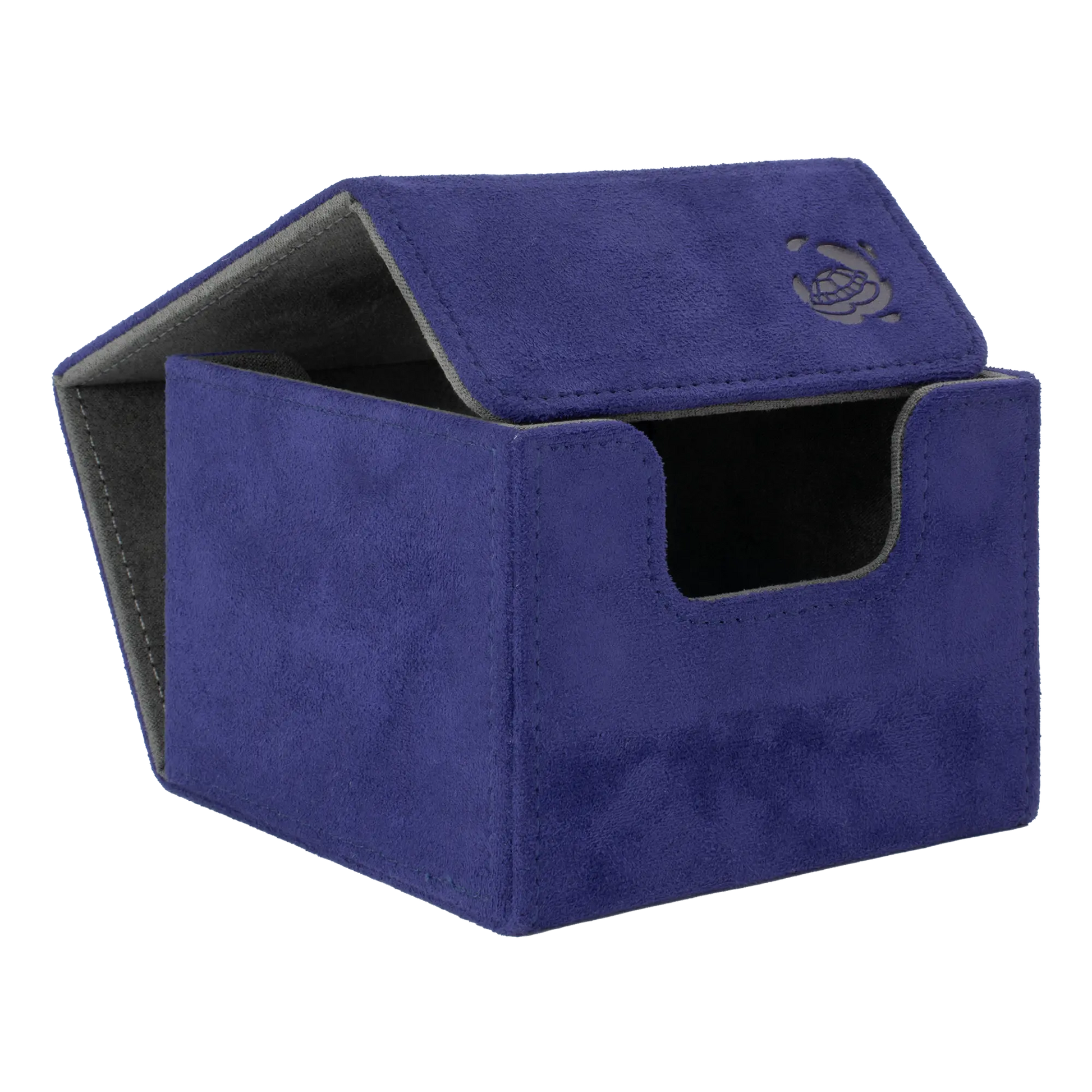open indigo soft resiplush cardcove 133+ deck box with magnetic cover and extra-wide interior for outer sleeves that fits up to 133 double-sleeved or 160 single-sleeved standard or japanese size tcg trading cards