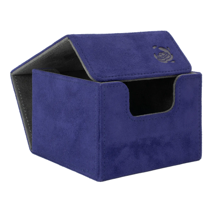 open indigo soft resiplush cardcove 133+ deck box with magnetic cover and extra-wide interior for outer sleeves that fits up to 133 double-sleeved or 160 single-sleeved standard or japanese size tcg trading cards