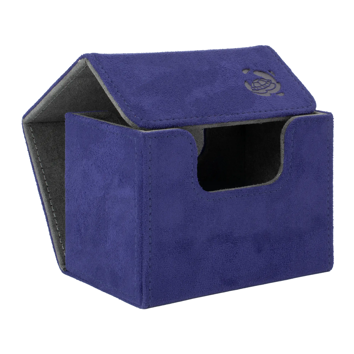 open indigo soft resiplush cardcove 80+ deck box with magnetic cover and extra-wide interior for outer sleeves that fits up to 80 double-sleeved or 100 single-sleeved standard or japanese size tcg trading cards