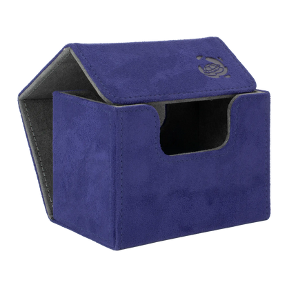 open indigo soft resiplush cardcove 80+ deck box with magnetic cover and extra-wide interior for outer sleeves that fits up to 80 double-sleeved or 100 single-sleeved standard or japanese size tcg trading cards