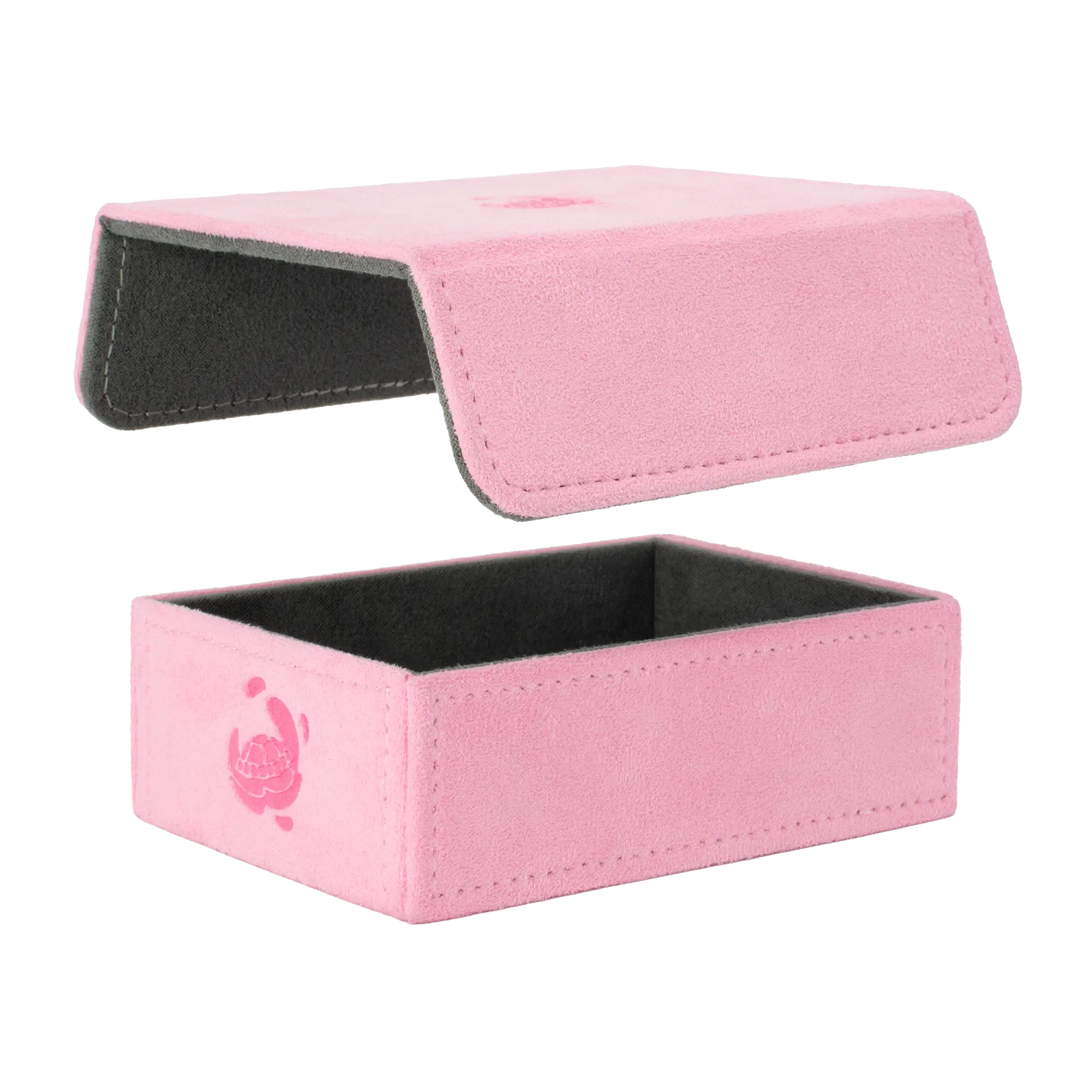 removable, magnetic cover and bottom of empty wine red soft tokencove box for dice, tokens and counters or sleeved tcg trading cards