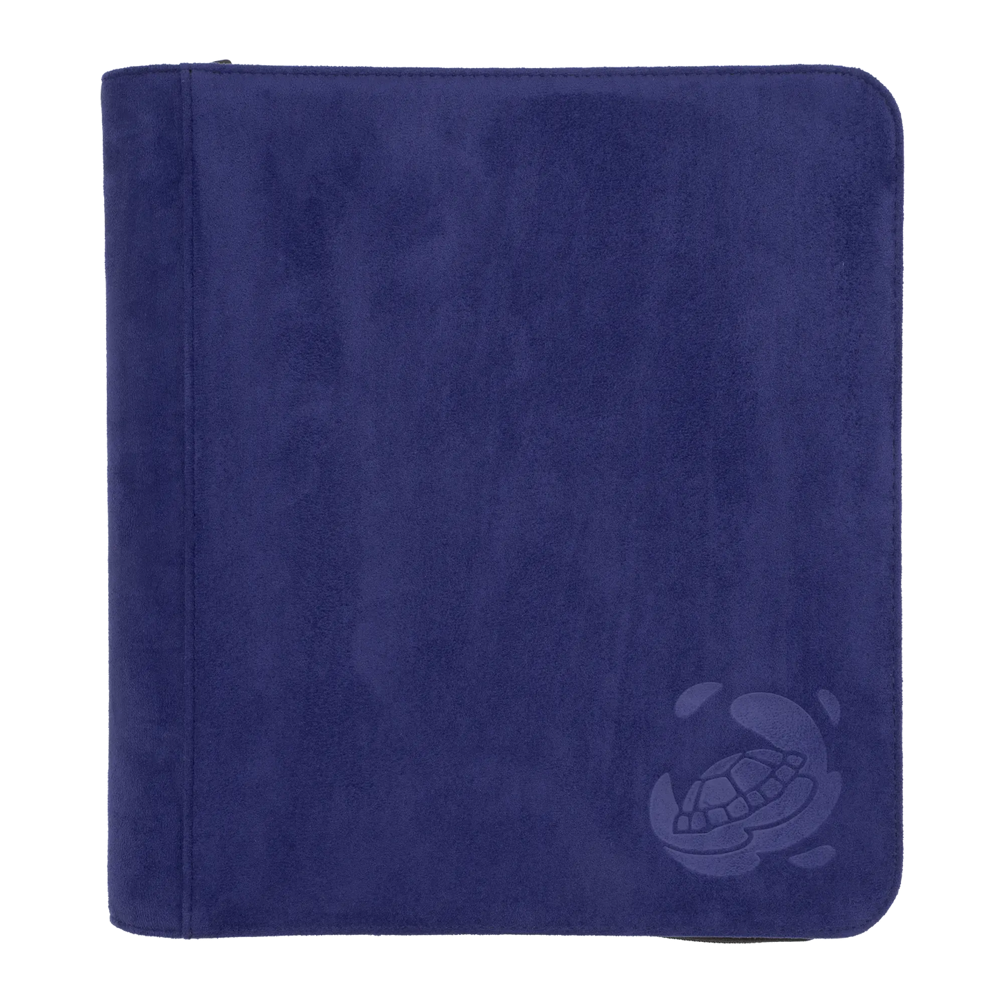 indigo soft resiplush toplaoder zip-up album binder with 8 sideloading pockets per page, 2x2 layout, 20 double-sided, black pages and secure zipper for 160 toploaders for standard and japanese size tcg trading cards