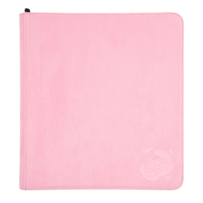 pastel soft resiplush zip-up album binder with 24 sideloading pockets per page, 4x3 layout, 20 double-sided, black pages, 3 extra mesh pockets for toploaders, magnetic card holders and sleeves and secure zipper for 480 standard and japanese size tcg trading cards