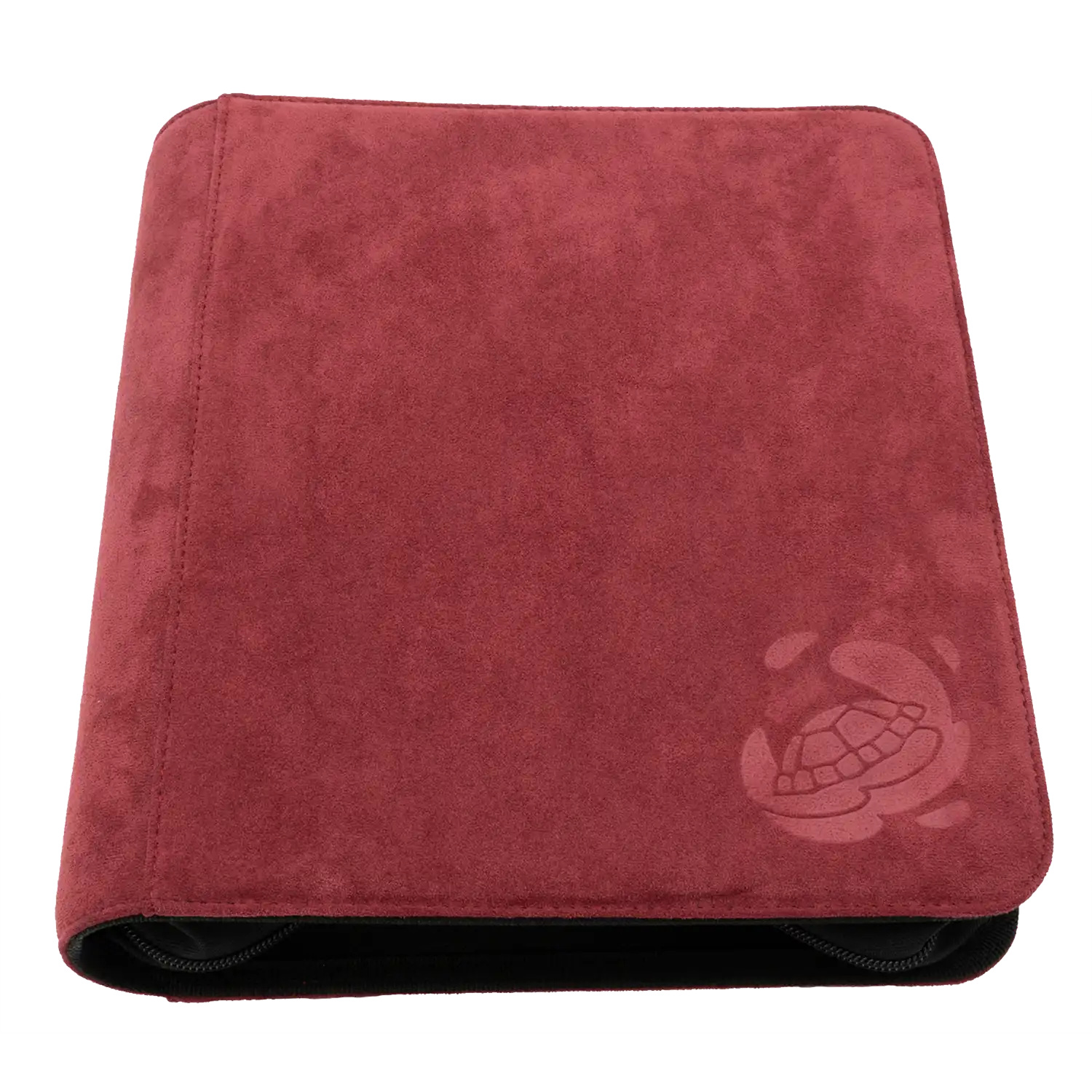 Resiplush 2x2 TCG Toploader Binder in Red — plush microfiber, 160 pockets, zipper closure, and side-loading design for premium card protection.