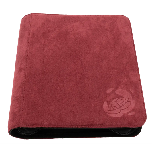 Resiplush 2x2 TCG Toploader Binder in Red — plush microfiber, 160 pockets, zipper closure, and side-loading design for premium card protection.