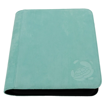 Resiplush 2x2 TCG Toploader Binder in Turquoise — plush microfiber, 160 pockets, zipper closure, and side-loading design for premium card protection.
