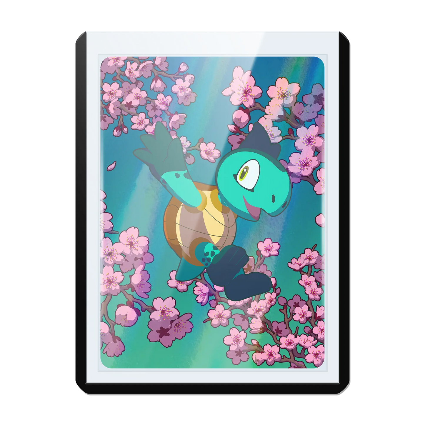 clear toploader with black colored border and 35pt thickness for standard and japanese size tcg trading cards